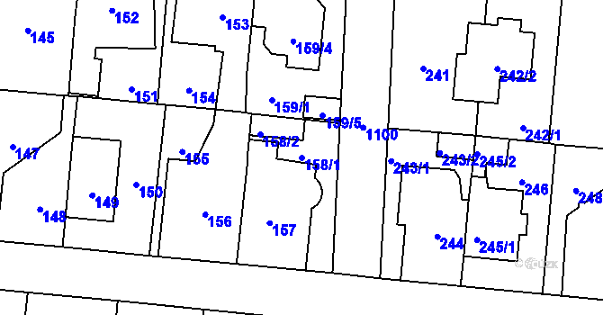 Parcela st. 158/1 v KÚ Čimice, Katastrální mapa