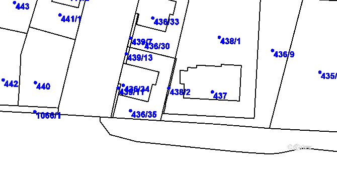 Parcela st. 438/2 v KÚ Čimice, Katastrální mapa