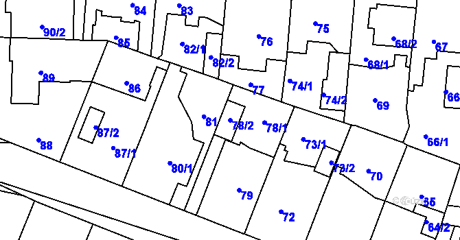 Parcela st. 78/2 v KÚ Čimice, Katastrální mapa