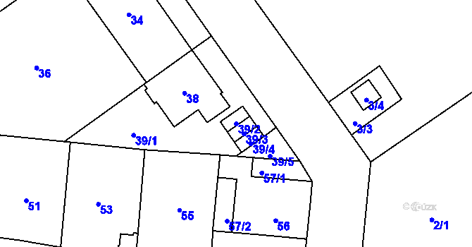 Parcela st. 39/2 v KÚ Kobylisy, Katastrální mapa
