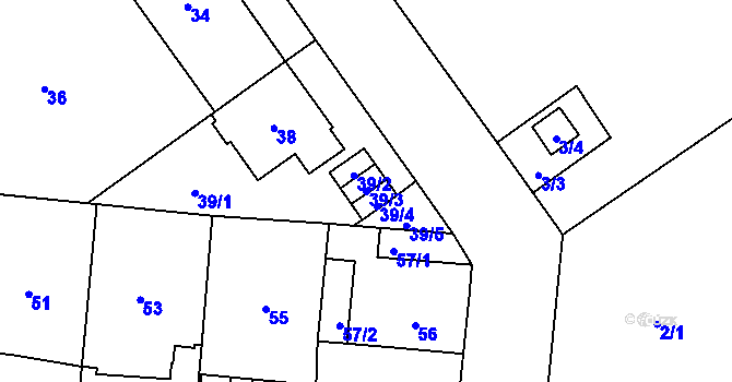 Parcela st. 39/3 v KÚ Kobylisy, Katastrální mapa