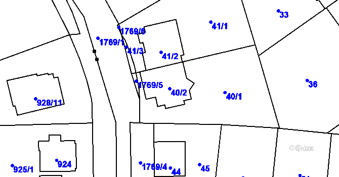 Parcela st. 40/2 v KÚ Kobylisy, Katastrální mapa