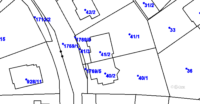 Parcela st. 41/2 v KÚ Kobylisy, Katastrální mapa
