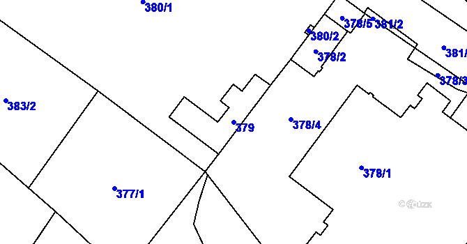 Parcela st. 379 v KÚ Kobylisy, Katastrální mapa