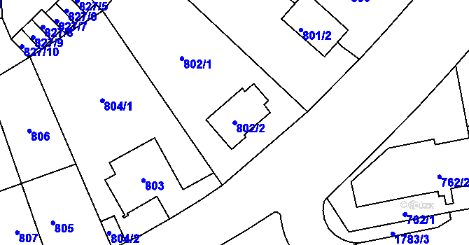 Parcela st. 802/2 v KÚ Kobylisy, Katastrální mapa