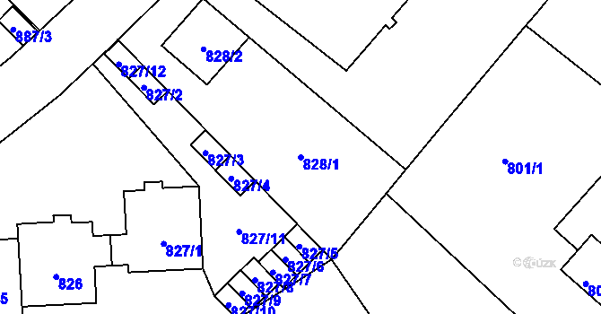 Parcela st. 828/1 v KÚ Kobylisy, Katastrální mapa