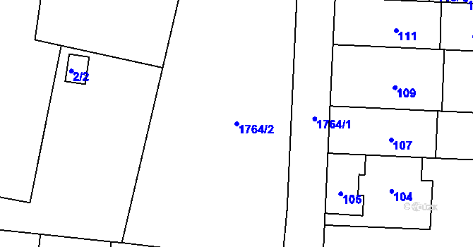 Parcela st. 1764/2 v KÚ Kobylisy, Katastrální mapa