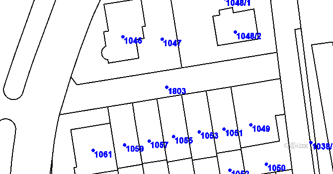 Parcela st. 1803 v KÚ Kobylisy, Katastrální mapa