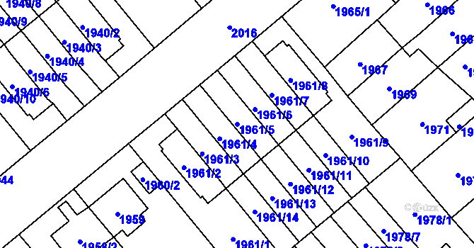Parcela st. 1961/5 v KÚ Kobylisy, Katastrální mapa