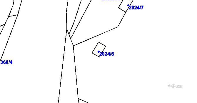 Parcela st. 2024/6 v KÚ Kobylisy, Katastrální mapa