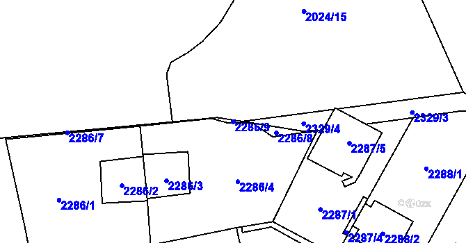 Parcela st. 2286/9 v KÚ Kobylisy, Katastrální mapa