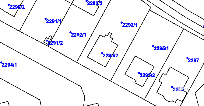 Parcela st. 2293/2 v KÚ Kobylisy, Katastrální mapa