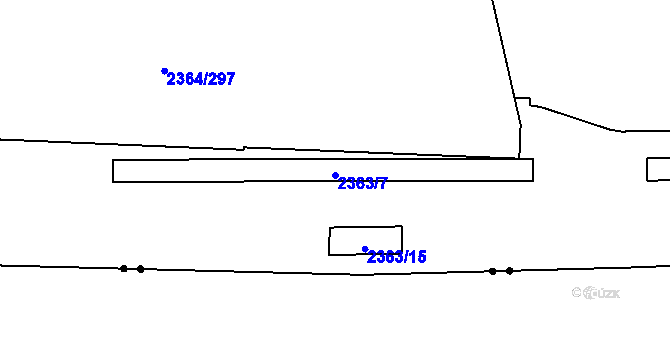 Parcela st. 2363/7 v KÚ Kobylisy, Katastrální mapa