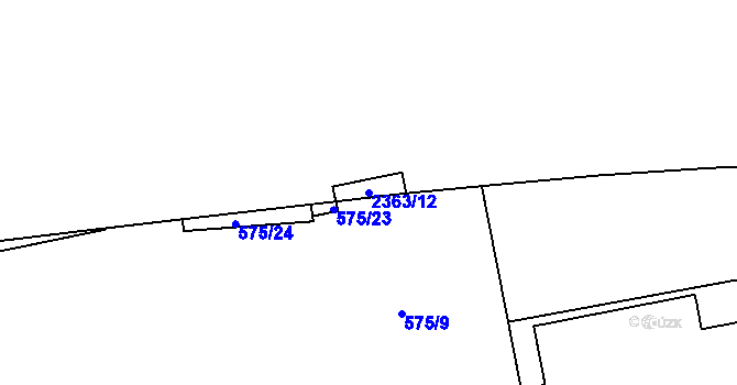 Parcela st. 2363/12 v KÚ Kobylisy, Katastrální mapa