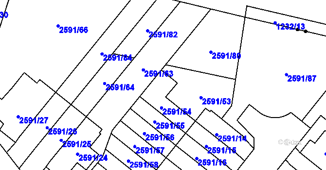 Parcela st. 2591/71 v KÚ Kobylisy, Katastrální mapa