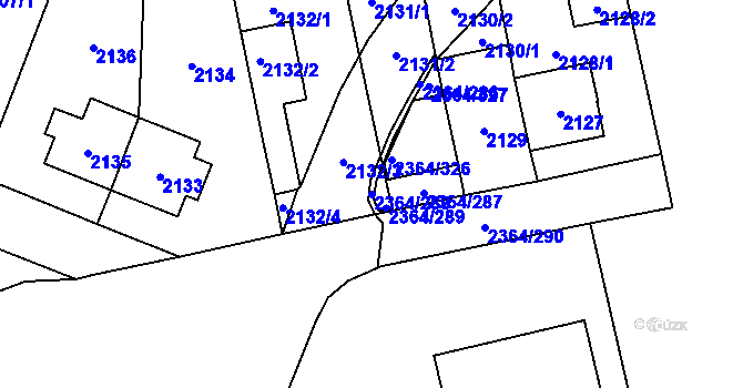 Parcela st. 2364/288 v KÚ Kobylisy, Katastrální mapa
