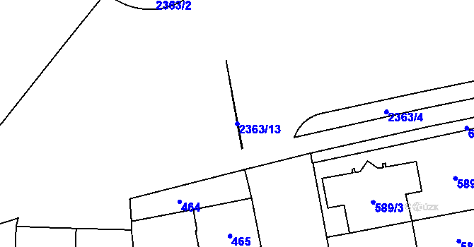 Parcela st. 2363/13 v KÚ Kobylisy, Katastrální mapa
