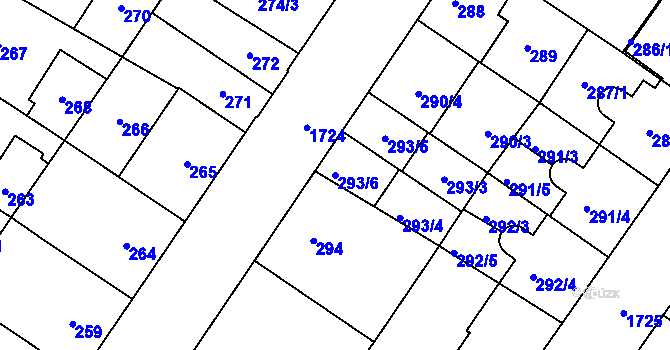 Parcela st. 293/6 v KÚ Kobylisy, Katastrální mapa