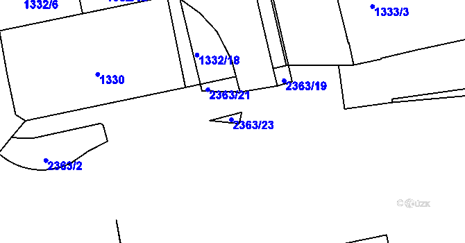 Parcela st. 2363/22 v KÚ Kobylisy, Katastrální mapa