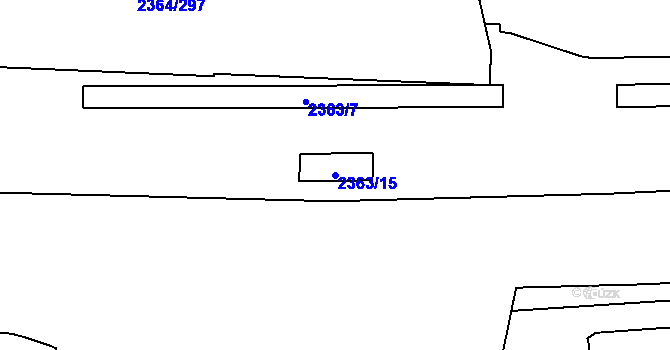 Parcela st. 2363/15 v KÚ Kobylisy, Katastrální mapa