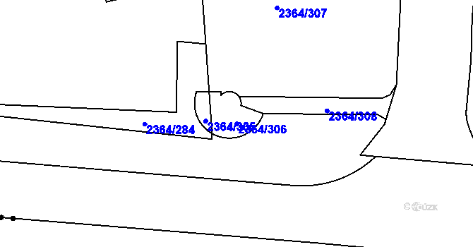 Parcela st. 2364/306 v KÚ Kobylisy, Katastrální mapa