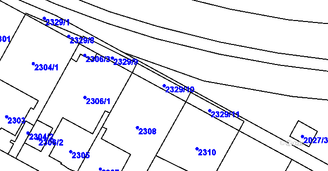 Parcela st. 2329/10 v KÚ Kobylisy, Katastrální mapa