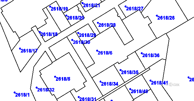 Parcela st. 2618/6 v KÚ Kobylisy, Katastrální mapa