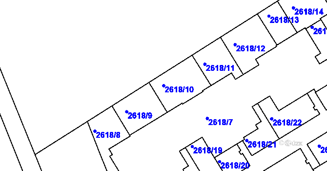 Parcela st. 2618/10 v KÚ Kobylisy, Katastrální mapa