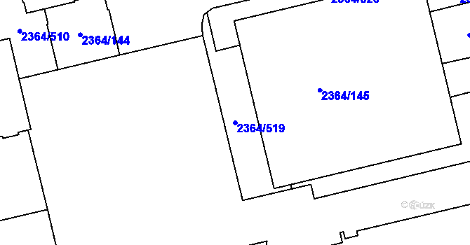 Parcela st. 2364/519 v KÚ Kobylisy, Katastrální mapa