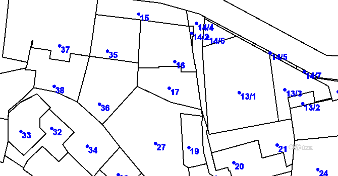 Parcela st. 17 v KÚ Bohnice, Katastrální mapa
