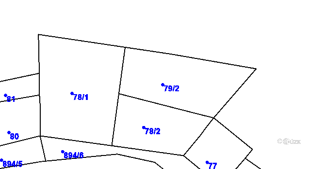 Parcela st. 79/2 v KÚ Bohnice, Katastrální mapa