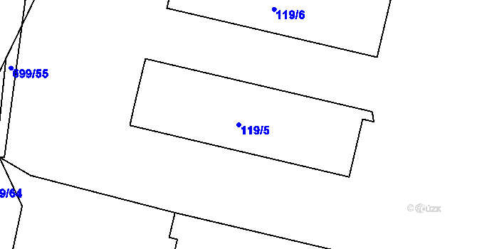 Parcela st. 119/5 v KÚ Bohnice, Katastrální mapa