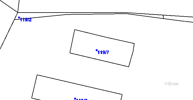 Parcela st. 119/7 v KÚ Bohnice, Katastrální mapa