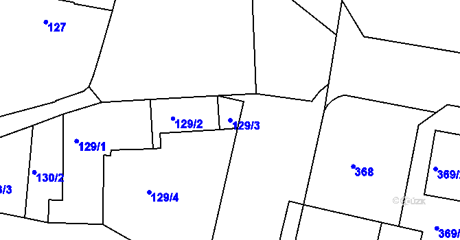 Parcela st. 129/3 v KÚ Bohnice, Katastrální mapa