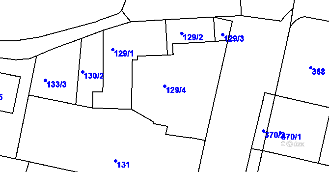 Parcela st. 129/4 v KÚ Bohnice, Katastrální mapa