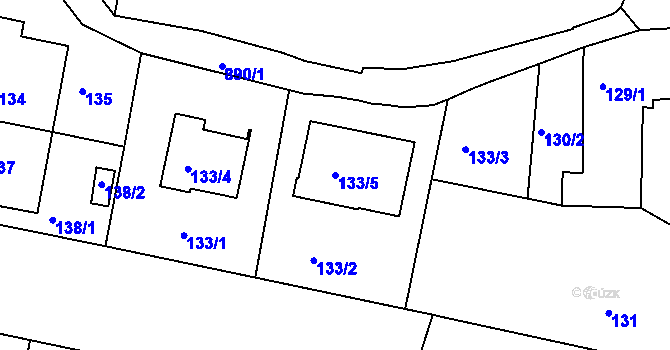 Parcela st. 133/5 v KÚ Bohnice, Katastrální mapa