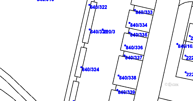 Parcela st. 220/7 v KÚ Bohnice, Katastrální mapa