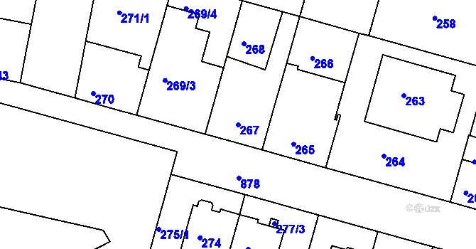 Parcela st. 267 v KÚ Bohnice, Katastrální mapa