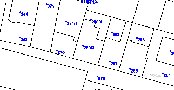 Parcela st. 269 v KÚ Bohnice, Katastrální mapa