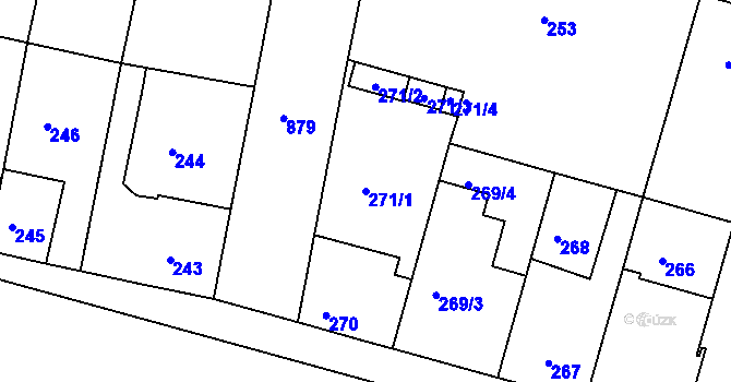 Parcela st. 271/1 v KÚ Bohnice, Katastrální mapa