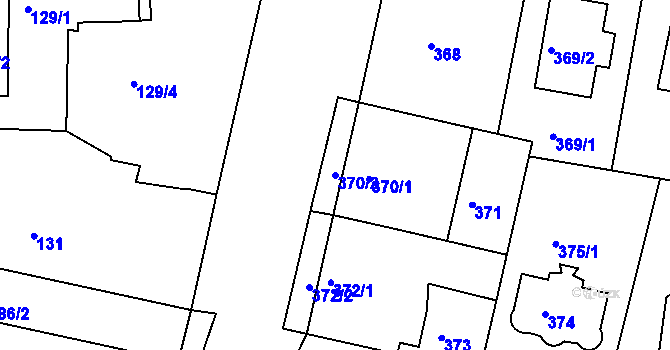 Parcela st. 370/2 v KÚ Bohnice, Katastrální mapa