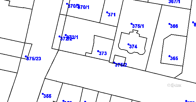 Parcela st. 373 v KÚ Bohnice, Katastrální mapa