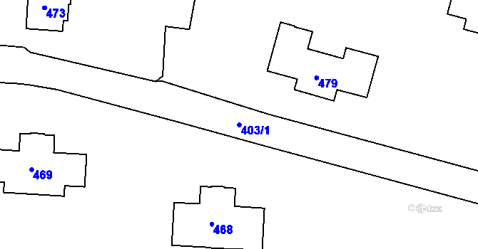 Parcela st. 403/1 v KÚ Bohnice, Katastrální mapa