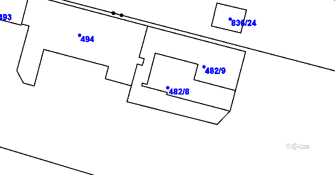 Parcela st. 482/8 v KÚ Bohnice, Katastrální mapa