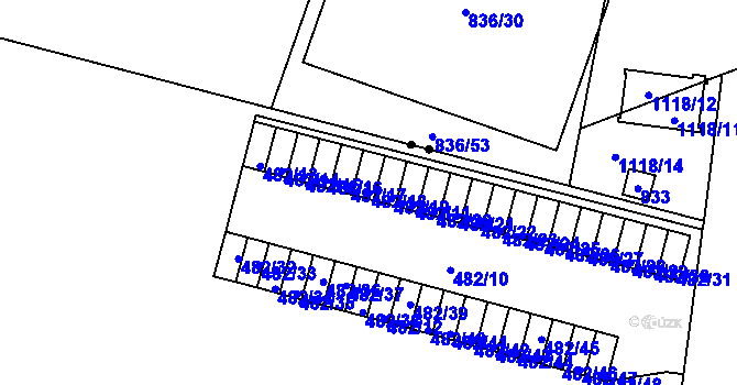 Parcela st. 482/18 v KÚ Bohnice, Katastrální mapa