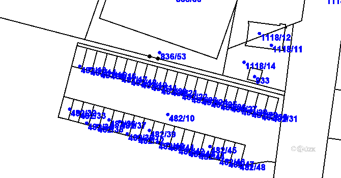Parcela st. 482/21 v KÚ Bohnice, Katastrální mapa