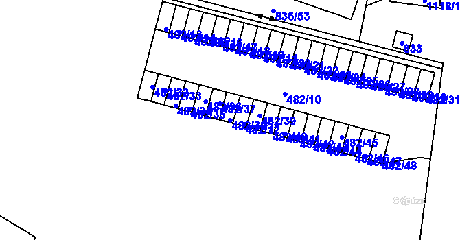 Parcela st. 482/38 v KÚ Bohnice, Katastrální mapa
