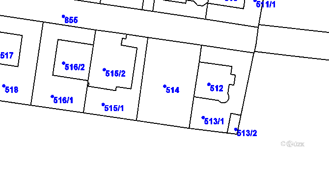 Parcela st. 514 v KÚ Bohnice, Katastrální mapa