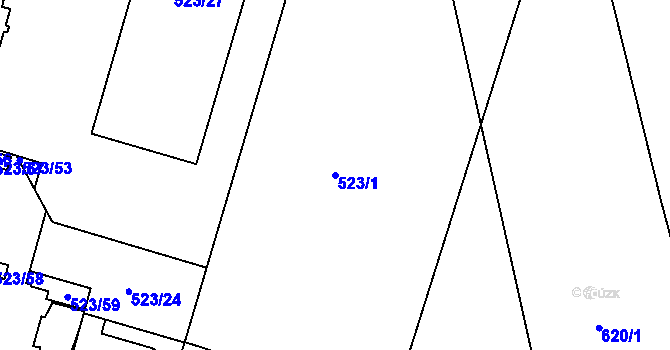 Parcela st. 523/1 v KÚ Bohnice, Katastrální mapa