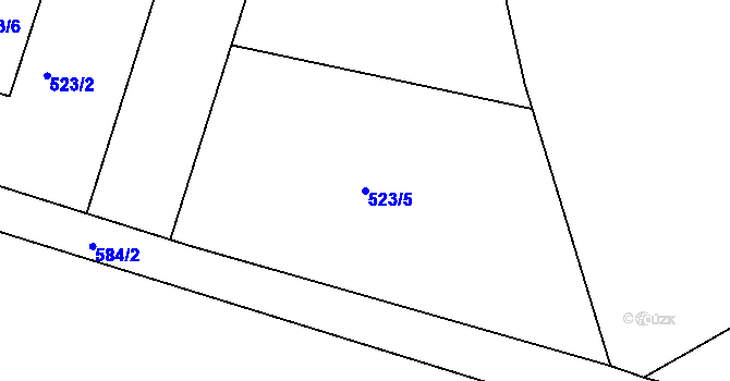 Parcela st. 523/5 v KÚ Bohnice, Katastrální mapa